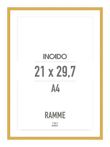 Lemon Curry Gul Ramme - Incado NordicLine - 21 x 29,7 cm / A4 21 x 29,7  / A4 cm Ramme
