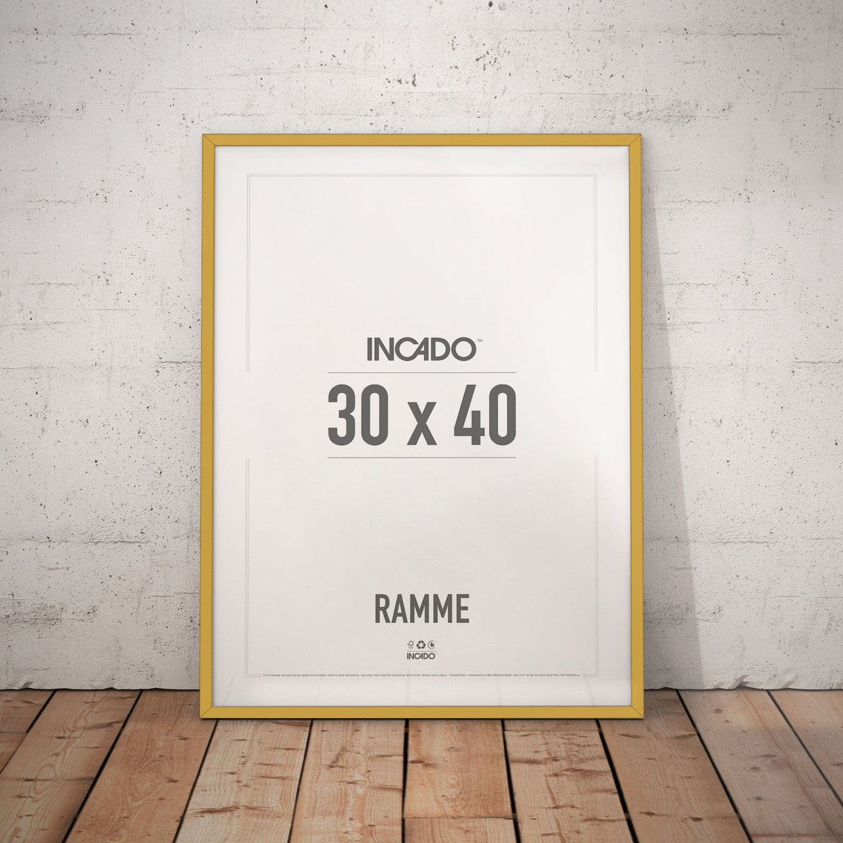 Lemon Curry Gul Ramme - Incado NordicLine - 30 x 40 cm