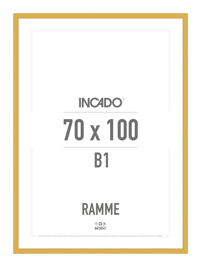 Lemon Curry Gul Ramme - Incado NordicLine - 70 x 100 cm 70 x 100  cm Ramme