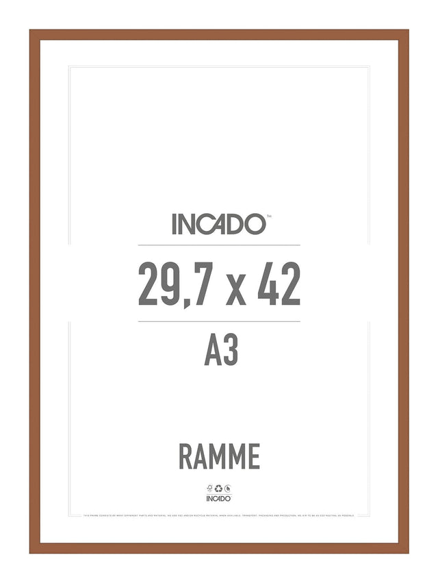 Rust Rødlig Ramme - Incado NordicLine - 29,7 x 42 cm / A3 29,7 x 42  / A3 cm Ramme