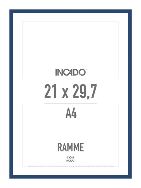 Classic blue blå ramme - Incado NordicLine - 21 x 29,7 cm / A4 21 x 29,7  / A4 cm Ramme