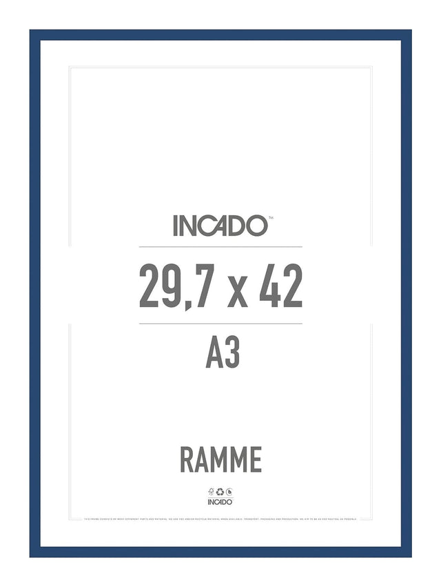 Classic blue blå ramme - Incado NordicLine - 29,7 x 42 cm / A3 29,7 x 42  / A3 cm Ramme