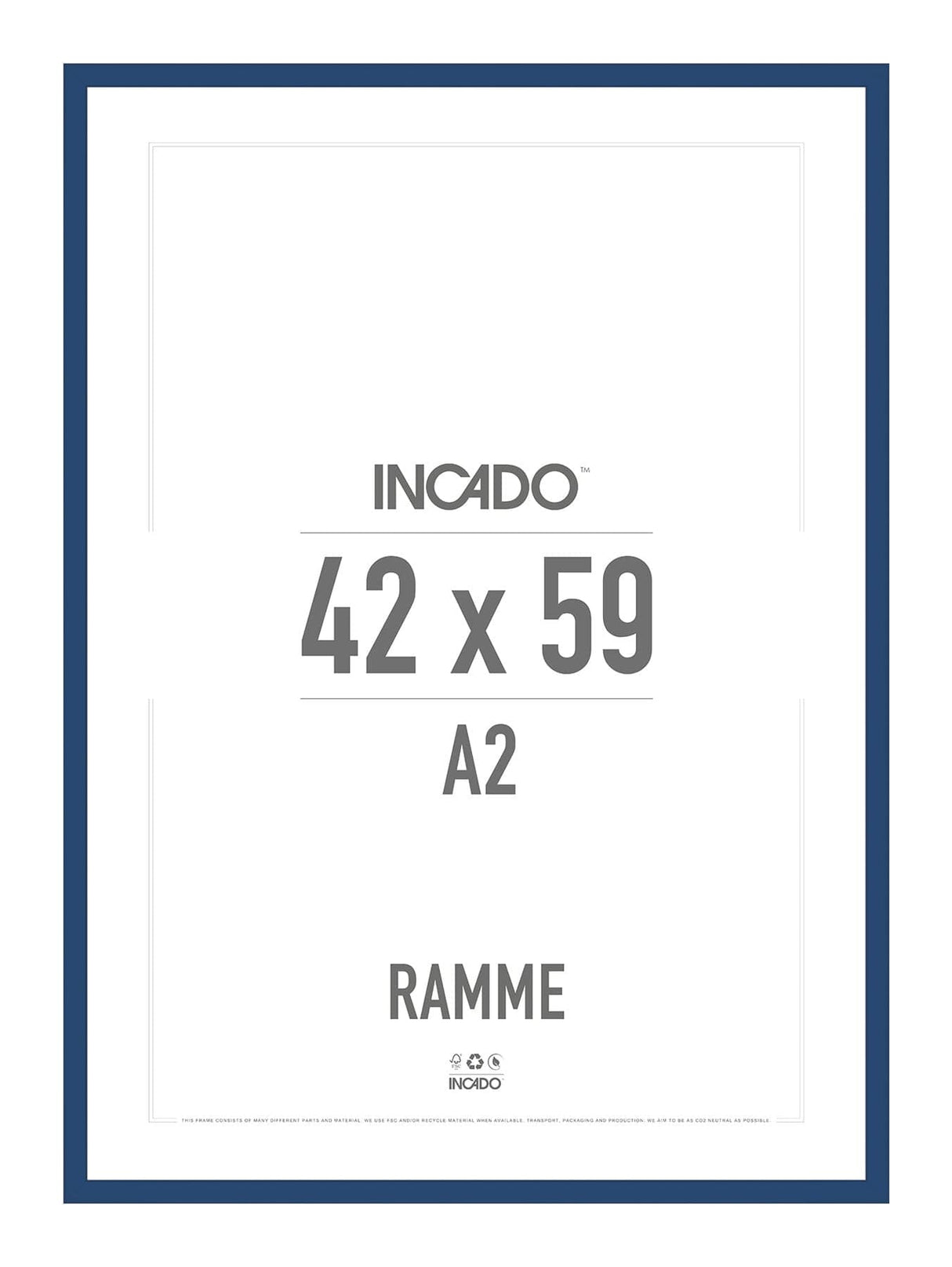 Classic blue blå ramme - Incado NordicLine - 42 x 59,4 cm / A2 42 x 59,4  / A2 cm Ramme