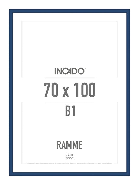 Classic blue blå ramme - Incado NordicLine - 70 x 100 cm 70 x 100  cm Ramme