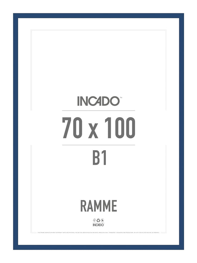 Classic blue blå ramme - Incado NordicLine - 70 x 100 cm 70 x 100  cm Ramme