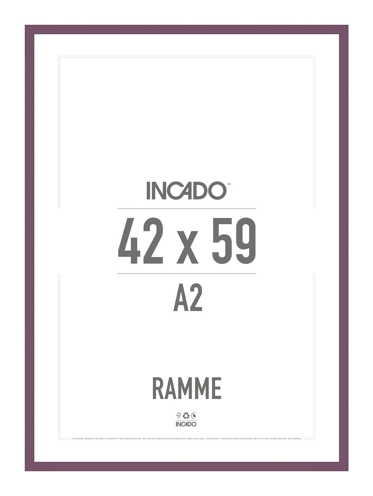 Berry conserve lilla ramme - Incado NordicLine - 42 x 59,4 cm / A2 42 x 59,4  / A2 cm Ramme