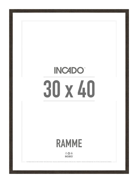 Røget egetræsramme 15mm - Massiv eg - Incado NordicLine - 30 x 40 cm 30 x 40  cm Ramme