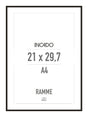 Sort aluminiumsramme - Incado NordicLine - 21 x 29,7 cm / A4 21 x 29,7  / A4 cm Ramme
