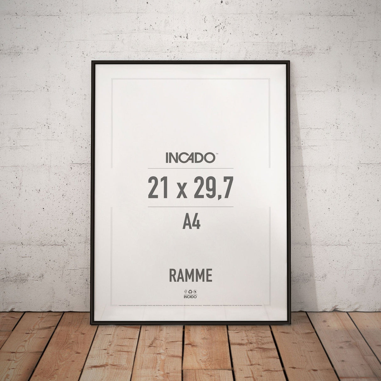 Sort aluminiumsramme - Incado NordicLine - 21 x 29,7 cm / A4