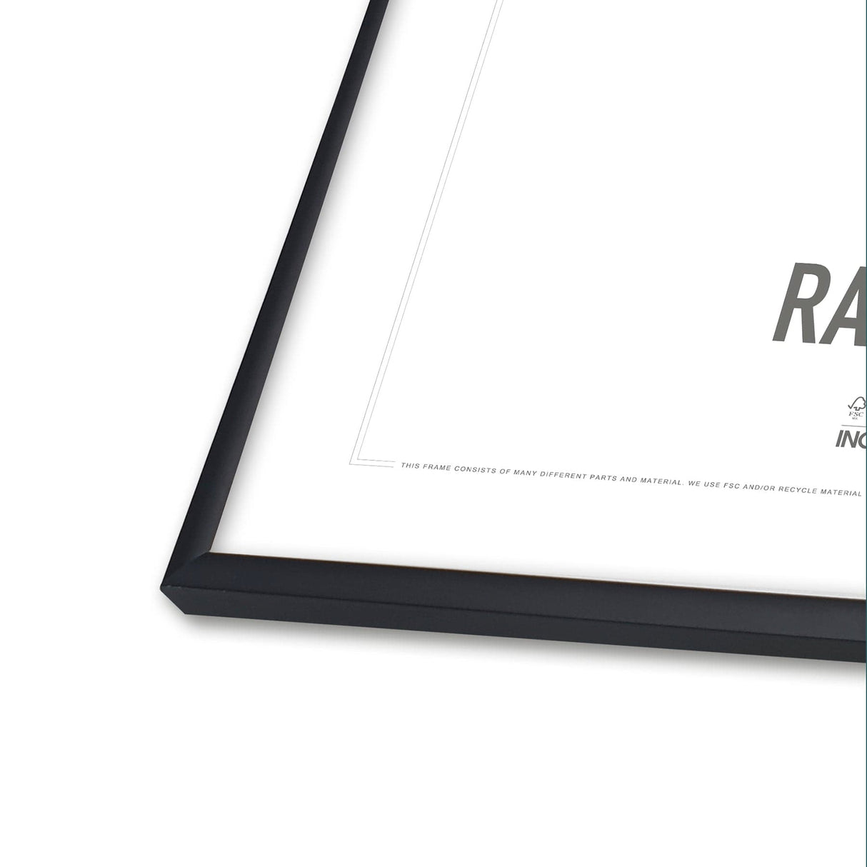 Sort aluminiumsramme - Incado NordicLine - 21 x 29,7 cm / A4