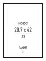 Sort aluminiumsramme - Incado NordicLine - 29,7 x 42 cm / A3 29,7 x 42  / A3 cm Ramme