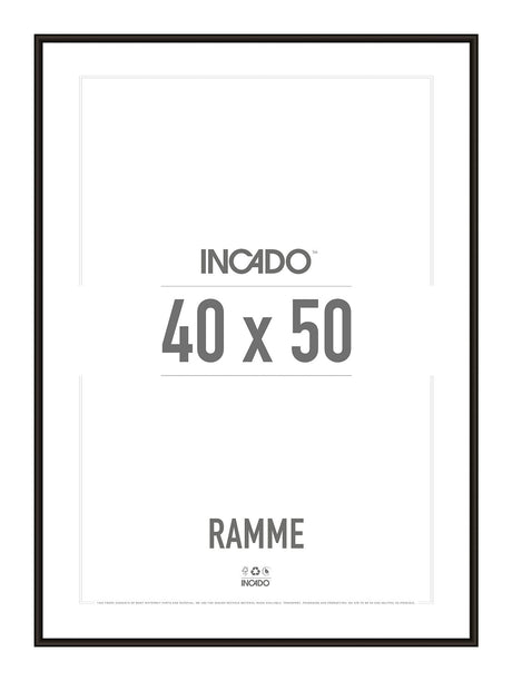Sort aluminiumsramme - Incado NordicLine - 40 x 50 cm 40 x 50  cm Ramme