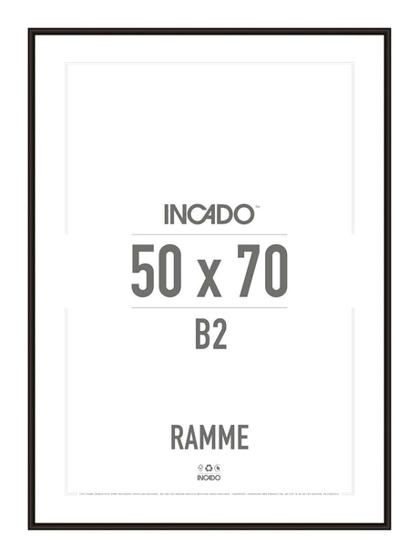 Sort aluminiumsramme - Incado NordicLine - 50 x 70 cm 50 x 70  cm Ramme