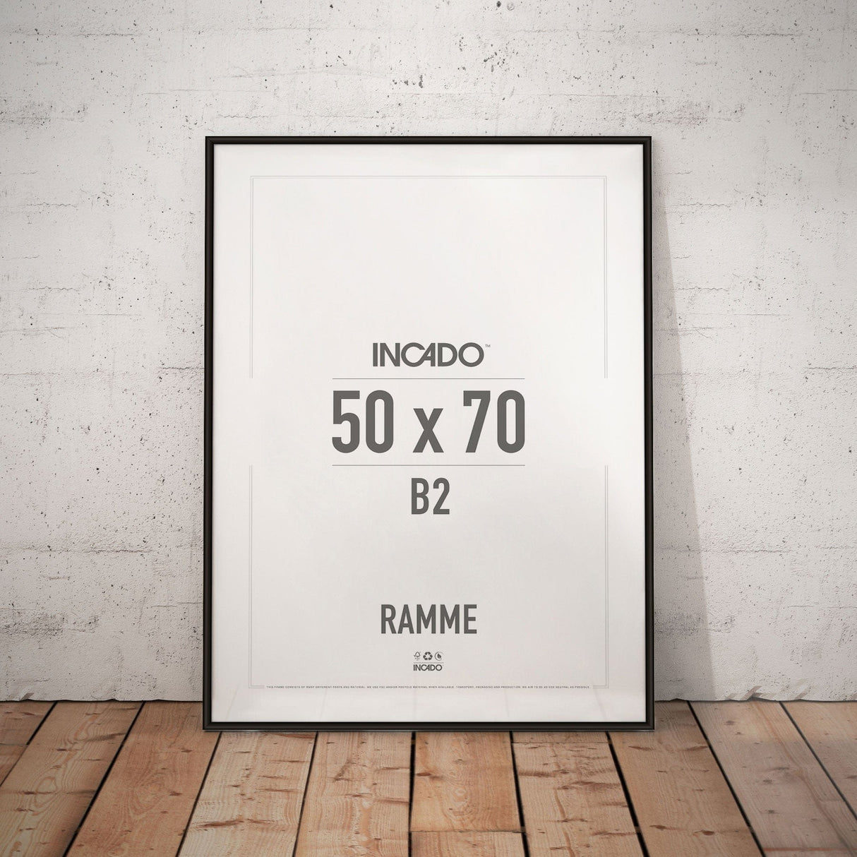 Sort aluminiumsramme - Incado NordicLine - 50 x 70 cm