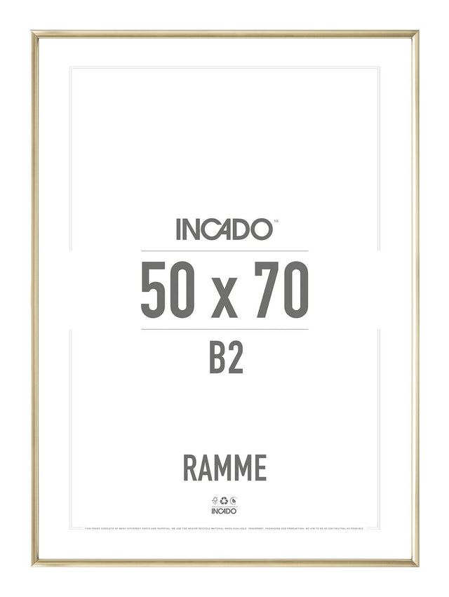 Messing aluminiumsramme - Incado NordicLine - 50 x 70 cm 50 x 70  cm Ramme