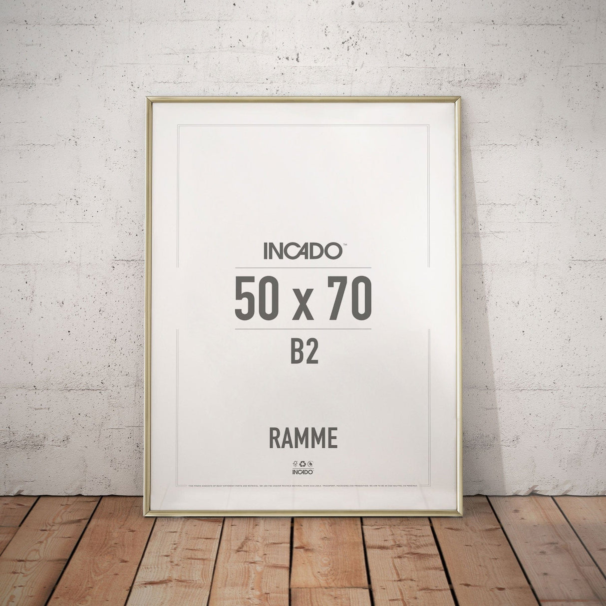Messing aluminiumsramme - Incado NordicLine - 50 x 70 cm