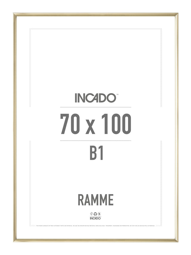 Messing aluminiumsramme - Incado NordicLine - 70 x 100 cm 70 x 100  cm Ramme