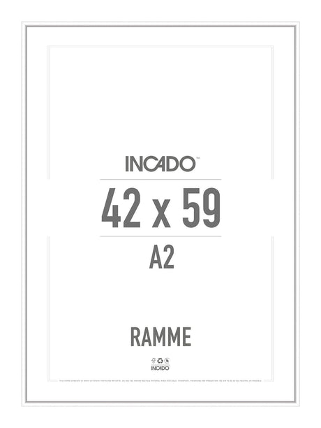Hvid aluminiumsramme - Incado NordicLine - 42 x 59,4 cm / A2 42 x 59,4  / A2 cm Ramme
