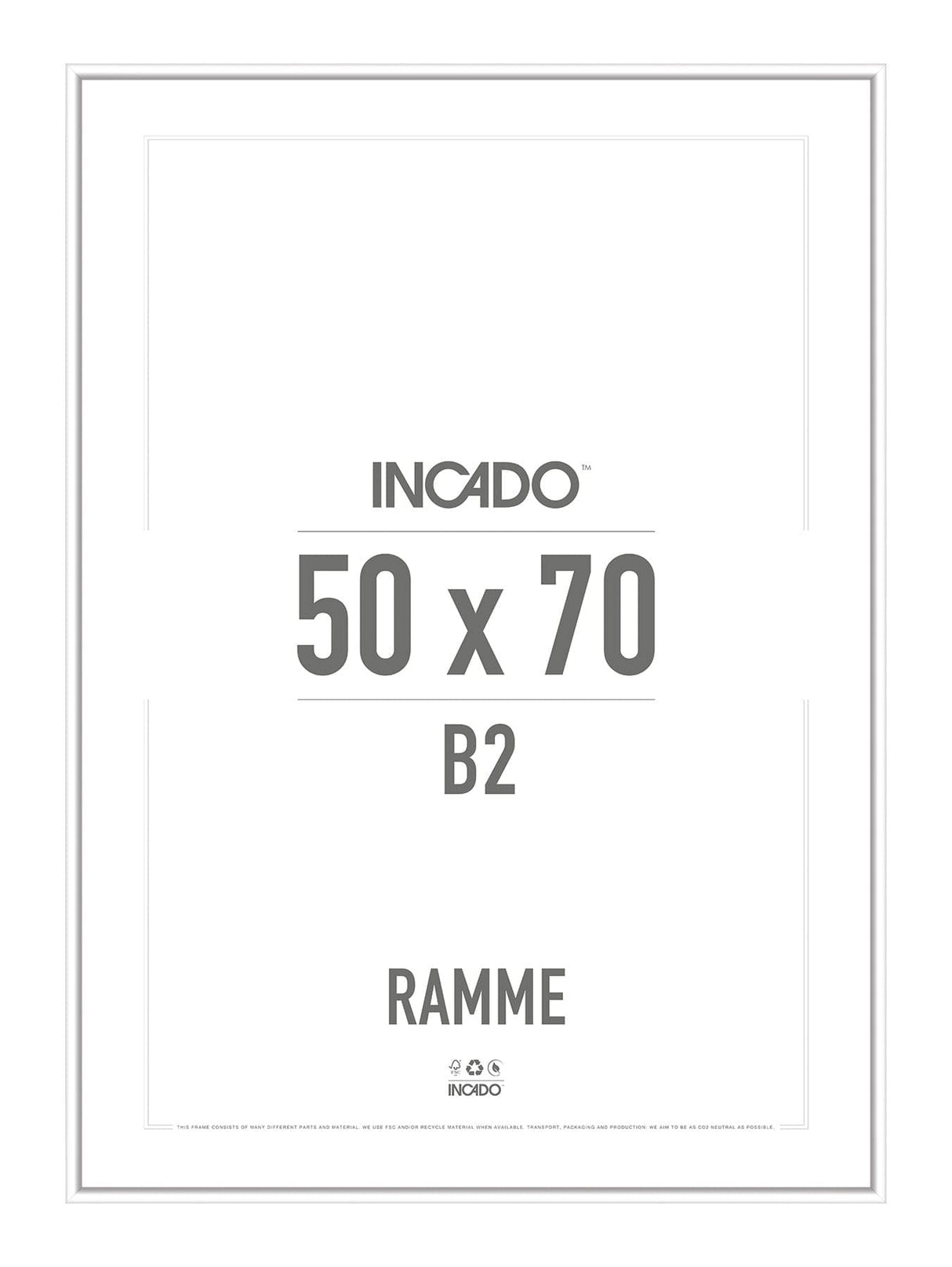 Hvid aluminiumsramme - Incado NordicLine - 50 x 70 cm 50 x 70  cm Ramme
