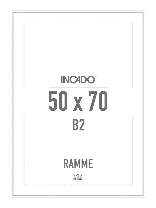 Hvid aluminiumsramme - Incado NordicLine - 50 x 70 cm 50 x 70  cm Ramme