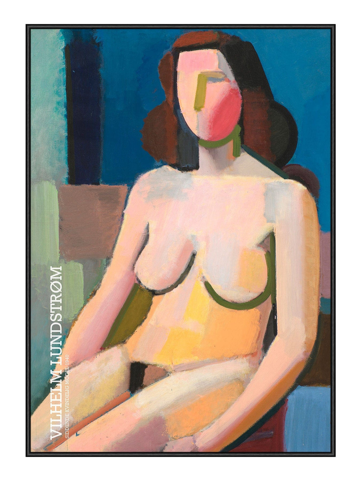 Siddende Kvindelig Model - Kunstplakat - Vilhelm Lundstrøm 30 x 40  cm Plakat