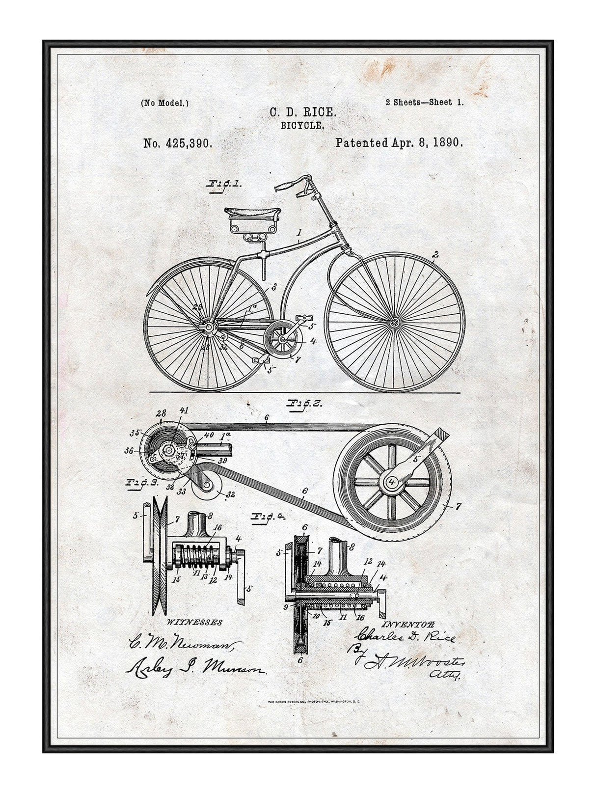 Bicycle 50 x 70  cm Plakat