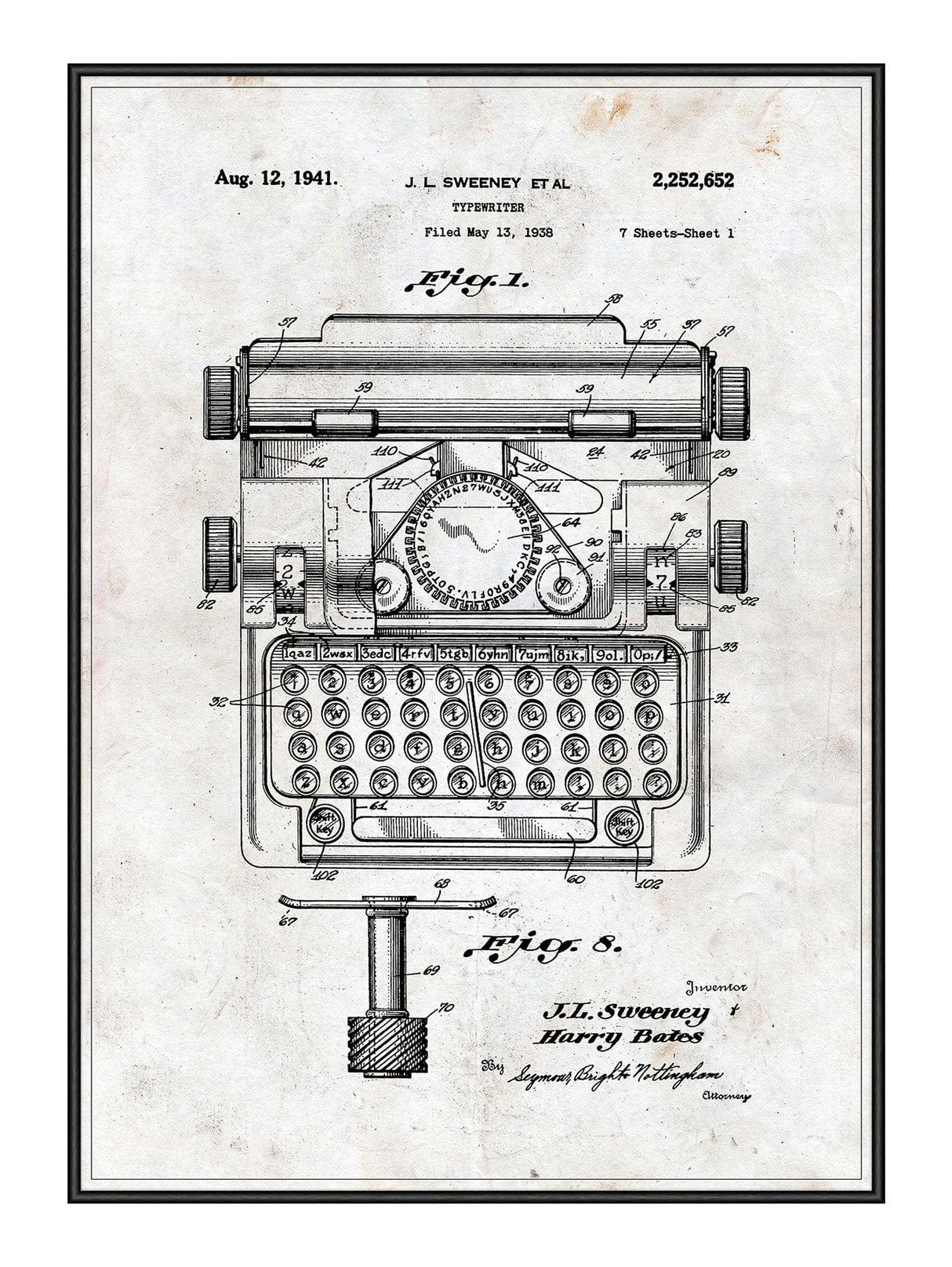Typewriter 50 x 70  cm Plakat