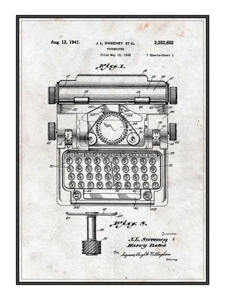 Typewriter 50 x 70  cm Plakat