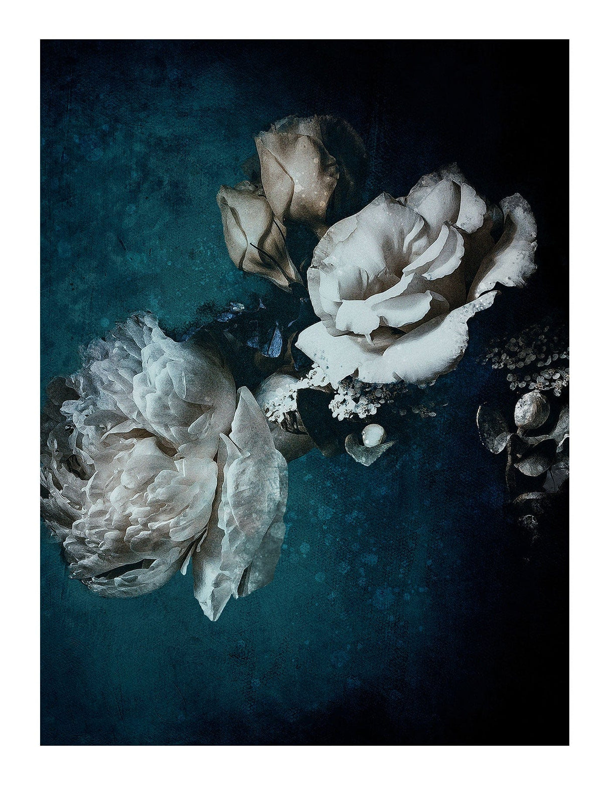 Just Blue Vintage - Lærredstryk 90 x 120  cm Lærredstryk