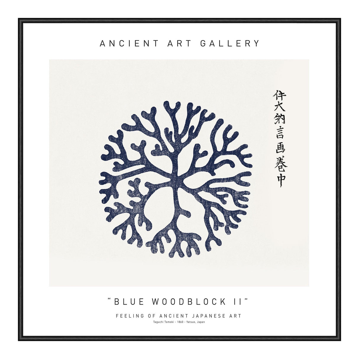 Blue Woodblock II 50 x 50  cm Plakat