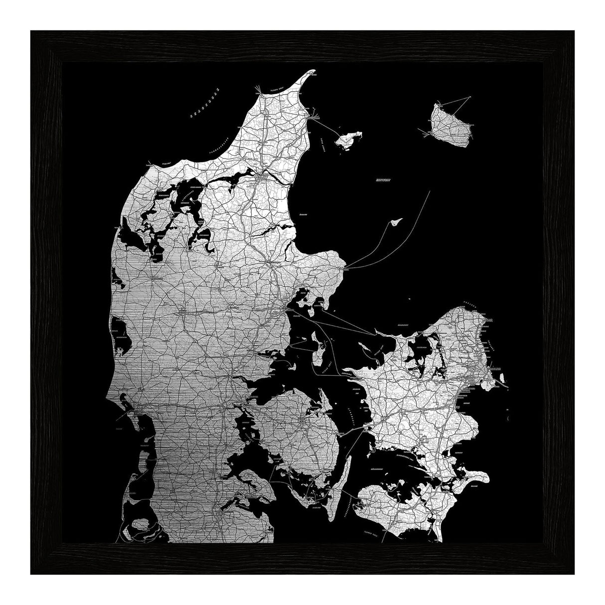 Danmarkskort - Metal - Dark II