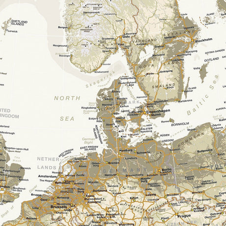 Europakort - Vintage - Lærredstryk - Incado