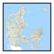 Danmarkskort - Kvadratisk Pinboard 70 x 70  cm Lærredstryk, Pin Board