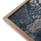 Blue verdenskort - Pinboard - Egetræsramme