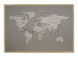 Verdenskort - Pinboard på hør - Modern Beige 80 x 116  cm Print på hør, Pin Board