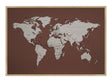 Verdenskort - Pinboard på hør - Pastel Red 80 x 116  cm Print på hør, Pin Board