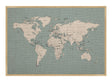 Verdenskort - Pinboard på hør - Carolina 80 x 116  cm Print på hør, Pin Board
