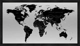 Metal verdenskort med sort ramme - Dark - Incado