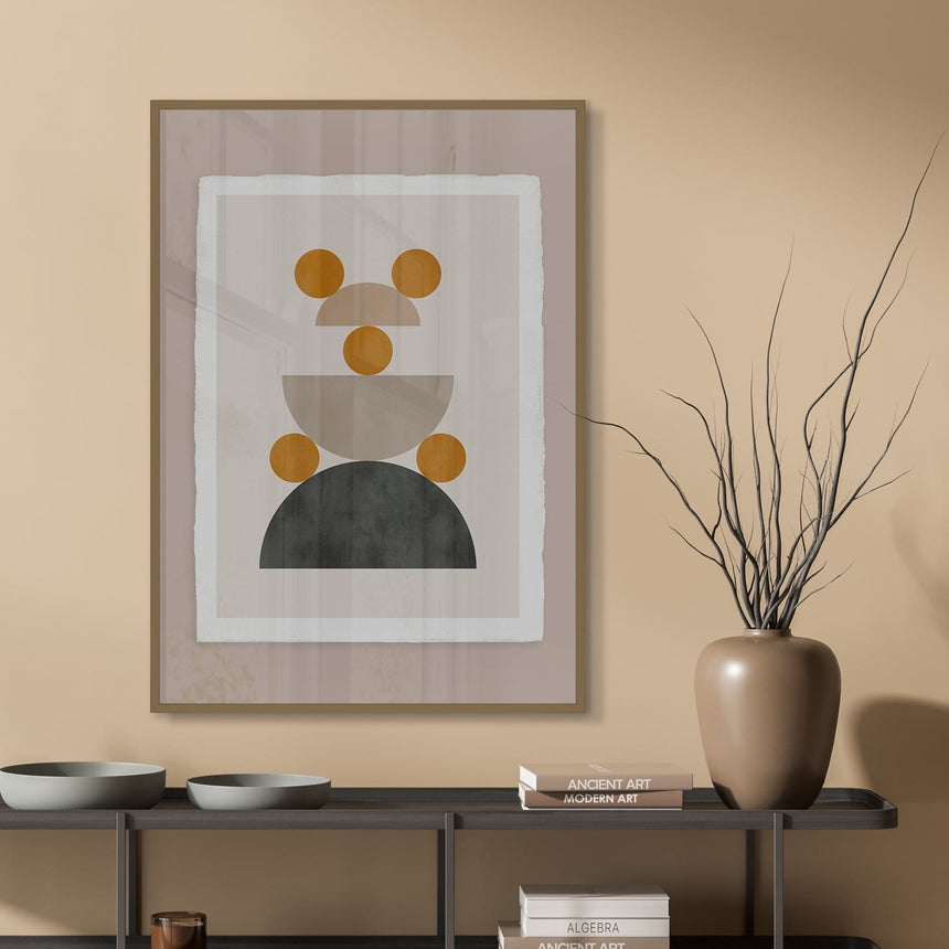Luksus plakat med brun ramme - Balanced - Artist Paper - Incado
