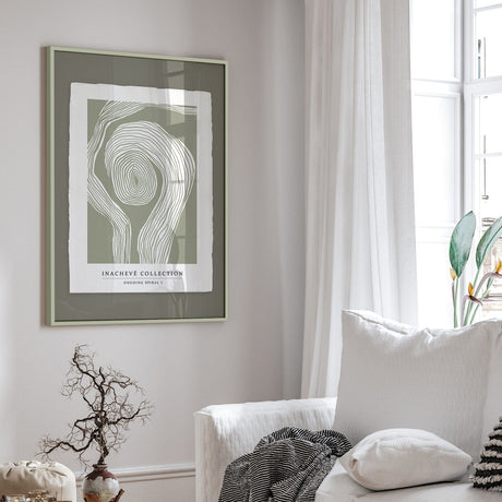 Luksus plakat med grøn ramme - Ongoing Spiral - Artist Paper - Incado