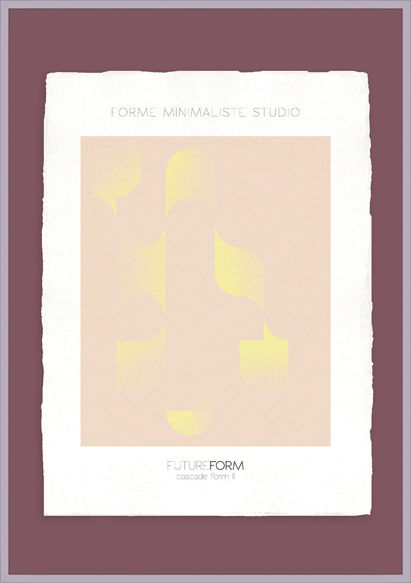 Luksus plakat med lilla ramme - Cascade Form II - Artist Paper - Incado