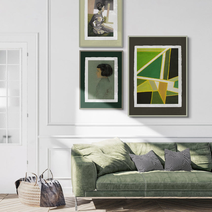Luksus plakat med grøn ramme - Concentrating - Artist Paper - Incado
