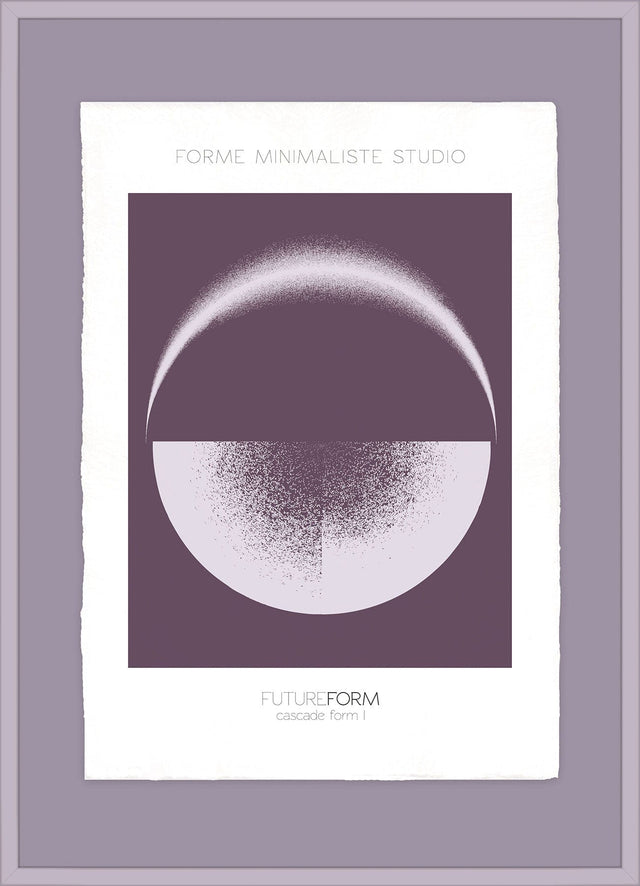 Luksus plakat med lilla ramme - Round Form II - Artist Paper - Incado