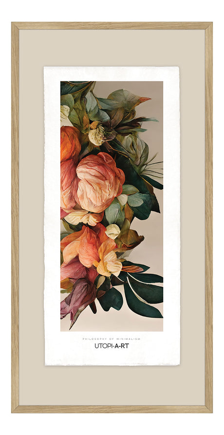 Luksus plakat med egetræsramme - Floral Swirl I - Artist Paper - Incado