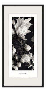 Luksus plakat med sort ramme - Floral Monochrome II - Artist Paper - Incado
