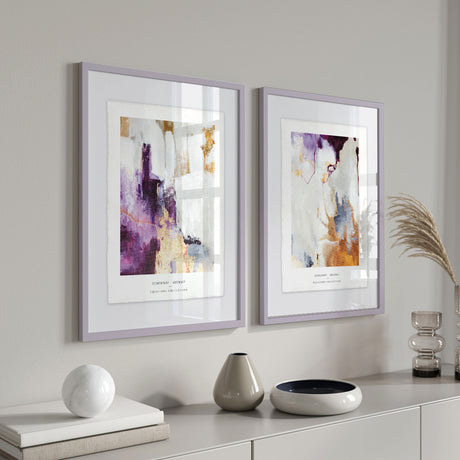 Luksus plakat med lilla ramme - Abstract V - Artist Paper - Incado