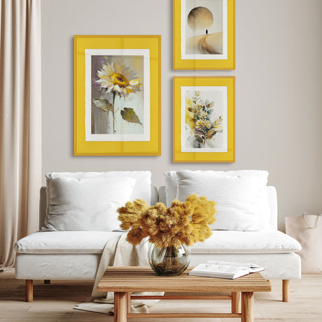 Luksus plakat med gul ramme - Wonder - Artist Paper - Incado