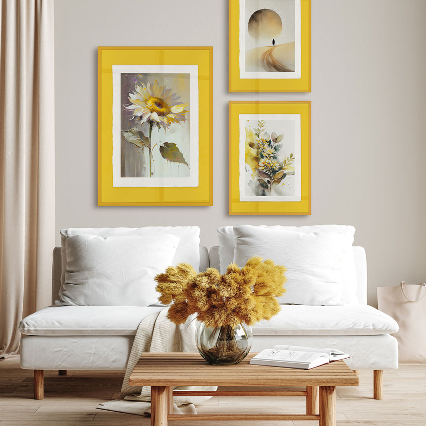 Luksus plakat med gul ramme - Sunflower - Artist Paper - Incado