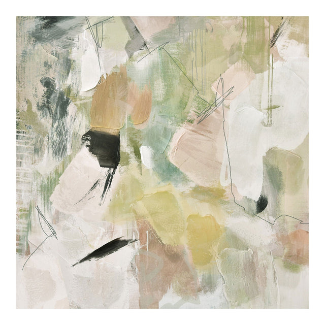 Maleri - Green Pastel - Mixed Media 70 x 70  cm Mixed Media