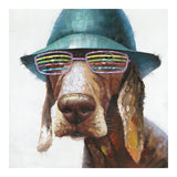 Dog With Hat 100 x 100  cm Mixed Media